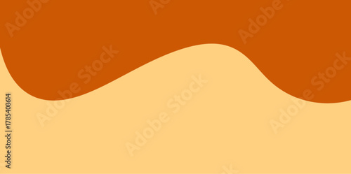 Abstract Horizon Wave Vector Illustration Background. A symmetrical wavy line separates the dark orange upper half from the light orange lower half in a smooth, fluid pattern.