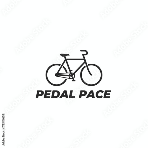 A bicycle silhouette in black with the text "PEDAL PACE" in bold typeface. White background
