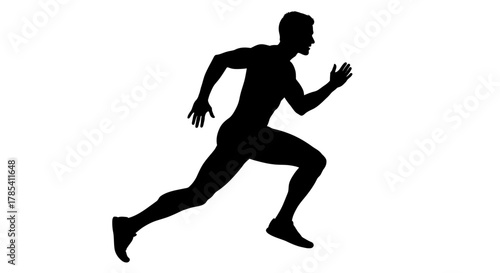 Silhouette of running man vector image for fitness and sports design