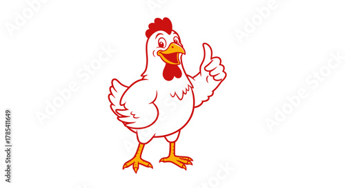 Cartoon chicken vector illustration poultry farm animal graphics art