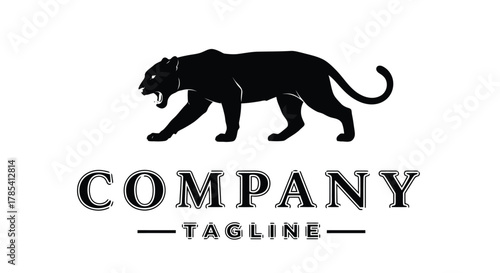 Black panther logo design template vector illustration download now