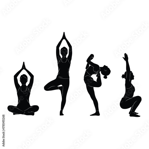 Yoga poses silhouette