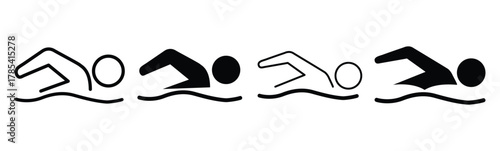 Swimming icon Vector template design.