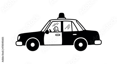 Cartoon police car vector illustration law enforcement vehicle art