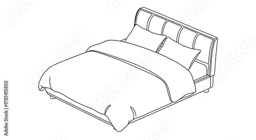 Comfortable bed with pillows modern bedroom furniture home interior