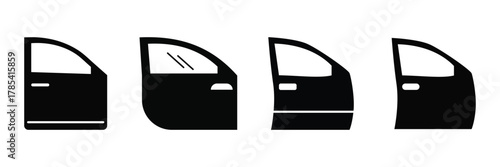 Car door vector set icon. 