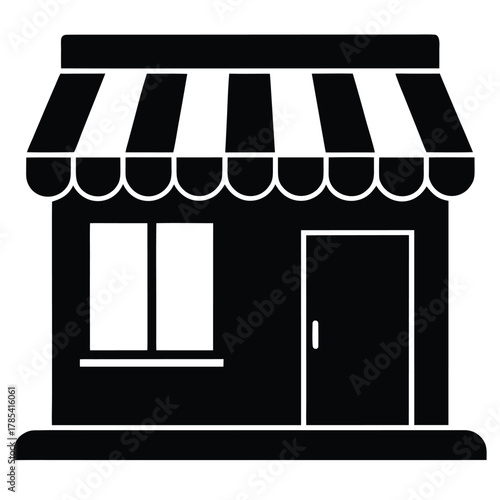 retail shop front icon on white background