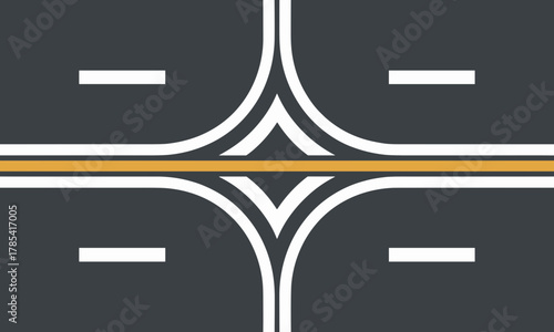 Abstract Illustration of a Road Intersection Design.