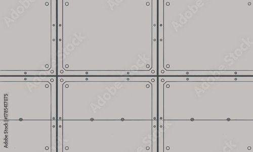 Geometric Metal Panel Texture with Rivets and Lines.