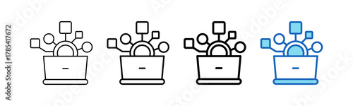 Digitalization Outline Style icon