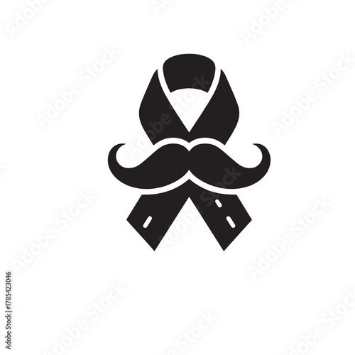 Ribbon and Mustache Awareness Icon