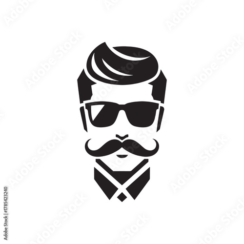 Man Face Profile with Mustache