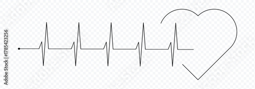 Heartbeat line icon. Heartbeat line symbolizing health and love. vector illustration.