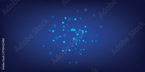 A glowing cluster of abstract blue and cyan bokeh light particles floating in darkness.