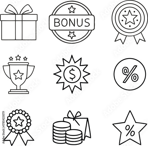 Bonus Outline icon set.