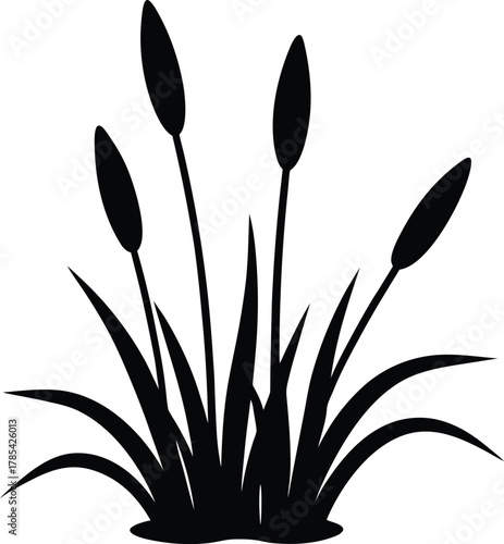 Cattails Silhouette