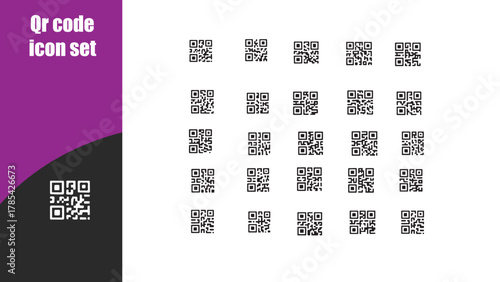Qr code  icon set