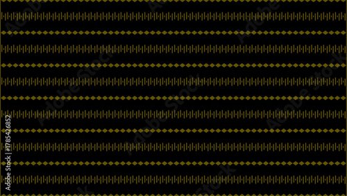 Seamless Gold and Black Audio Equalizer and Diamond Luxury Pattern