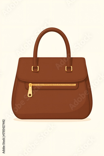 Brown woman's handbag vector illustration