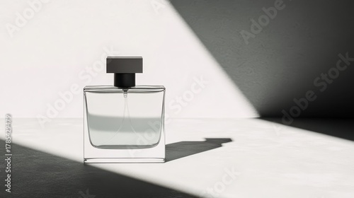 Elegant Perfume Bottle Displaying Minimalist Geometric Design