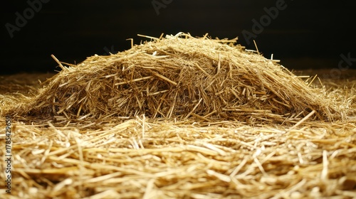 Closeup of a hay bundle showcasing its natural texture