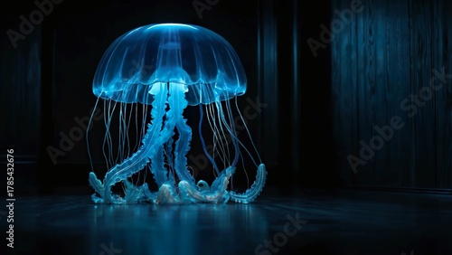 Floating Jellyfish Lamp in Dark Room