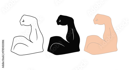 Strong arm biceps vector illustration workout fitness bodybuilder gym