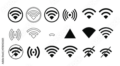 Wifi signal icon set vector illustration wireless connection internet