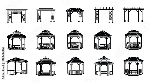 Different gazebo and pergola designs for backyard garden landscaping ideas