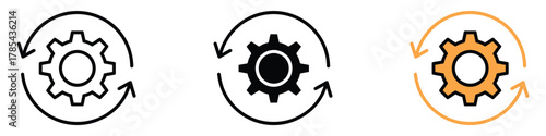 Restoring icon vector. process improvement, continuous workflow, and operational efficiency symbol. vector illustration.
