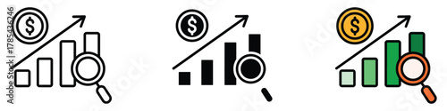 Revenue Analytics icon vector. insightful investment trends and profitable opportunities symbol. vector illustration.