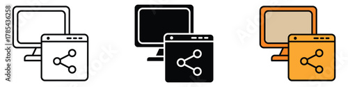 Screen Share icon vector. data sharing and digital communication symbol. vector illustration.
