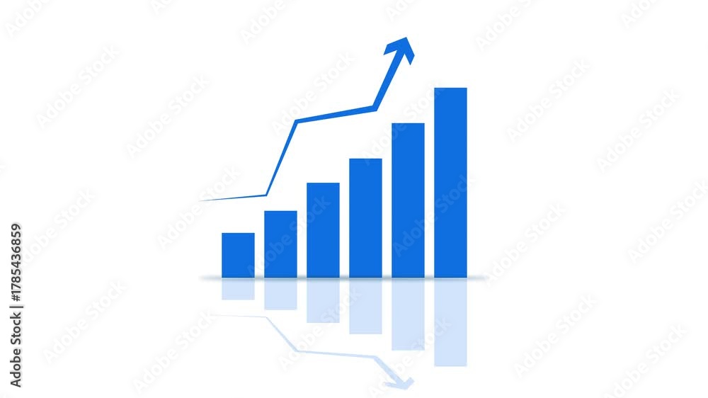 grafico economia, istogrammi, statistiche. allusive graph chart showing marketing sales profit increasing. 4k