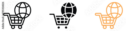 Commerce icon vector. international e commerce and worldwide online retail opportunities symbol. vector illustration.