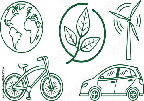 Ecology and environment icons vector illustration of sustainable lifestyle concept