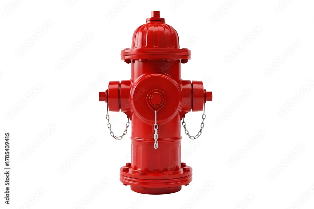 Fototapeta premium Bright red fire hydrant isolated on transparent background