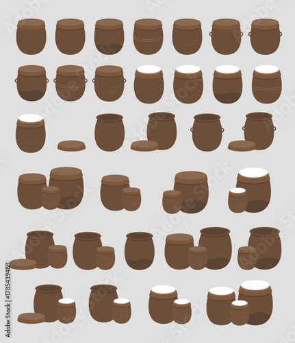 김장 장독대 항아리