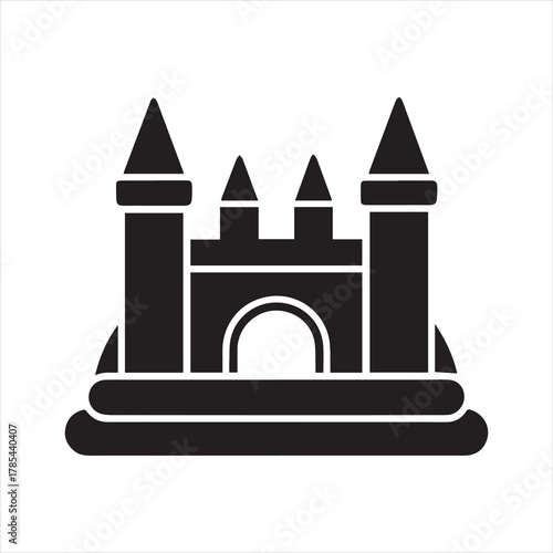 bouncy castle icon silhouette vector illustration