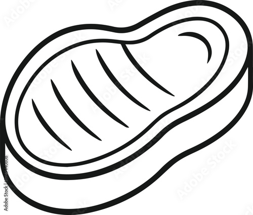 steak outline vector illustration line art