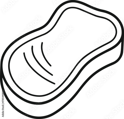 steak outline vector illustration line art