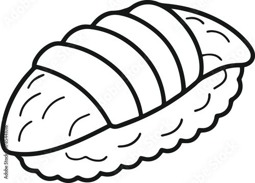 sushi nigiri outline vector illustration line art