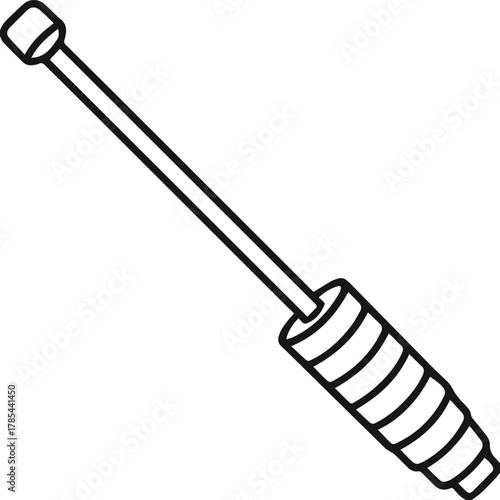 threaded rod outline vector illustration line art