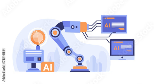 Industrial artificial intelligence system with robotic arm and computing