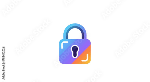 Vibrant digital padlock icon symbolizing robust data security concepts