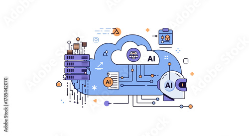 Artificial intelligence cloud computing data storage and network integration