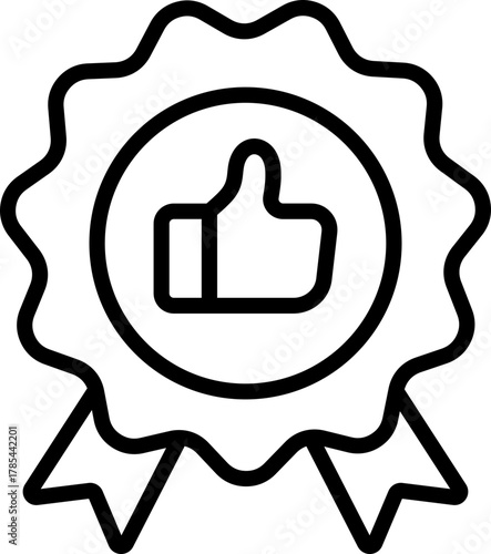 Black quality icon - outline