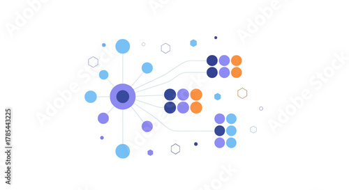 Abstract visual representation of data distribution and network connections