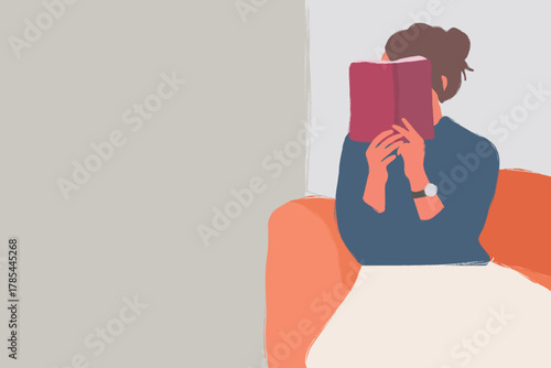 Cozy Indoor Leisure Time  Girl Reading a Novel at Home