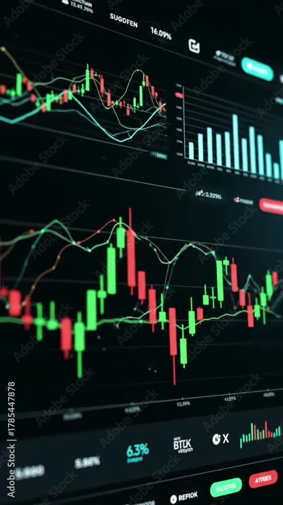 Dynamic Candlestick Market with trading online candle stick background ...