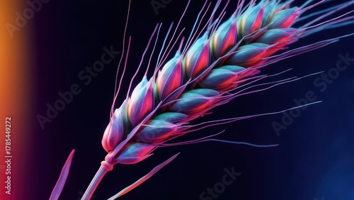 Vibrant Wheat Spike Close-up